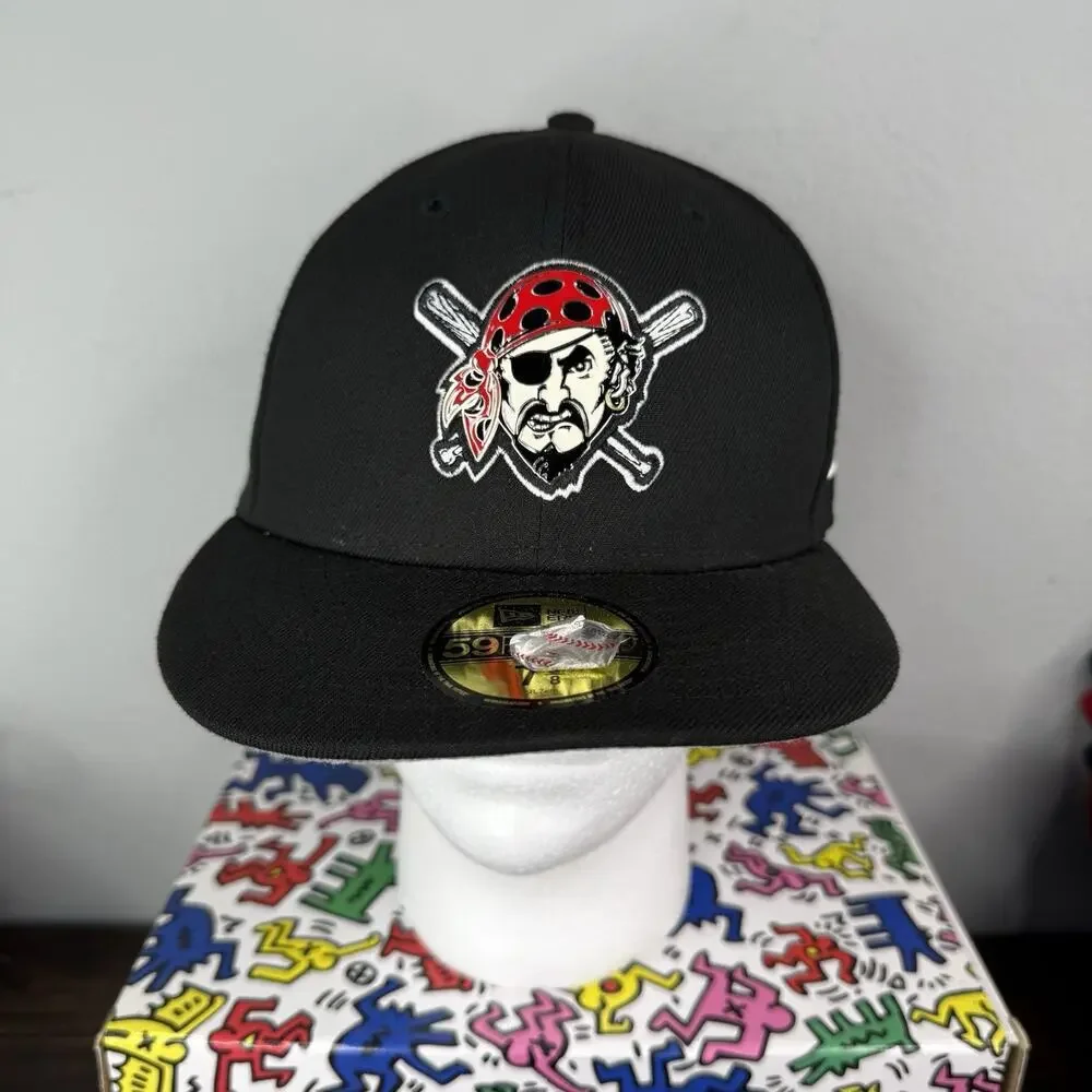 Pittsburgh Pirates New Era 59fifty Hat Fitted 7 3/8 Black MLB Performance Logo